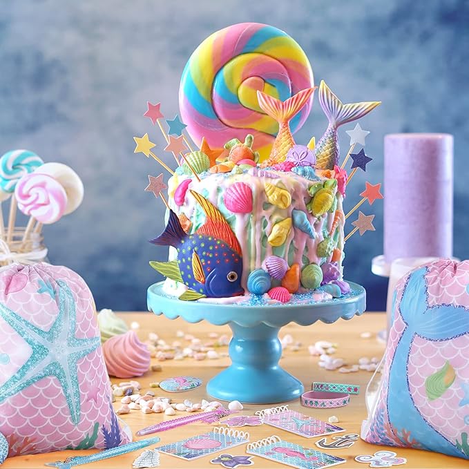 140 Pcs Mermaid Party Favors Gift Bags for Girls Birthday Decorate