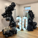 145pcs Black Balloons Different Sizes 18" 12" 10" 5" Black Latex