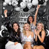 Black Bow Birthday Party Decorations, Coquette Bow Black and White