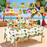 Luau Party Decorations 99Pcs Hawaiian Aloha Party Plates Serve 24