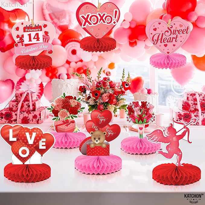 Valentines Day Centerpiece for Table Pack of 9 Pink Valentines Day