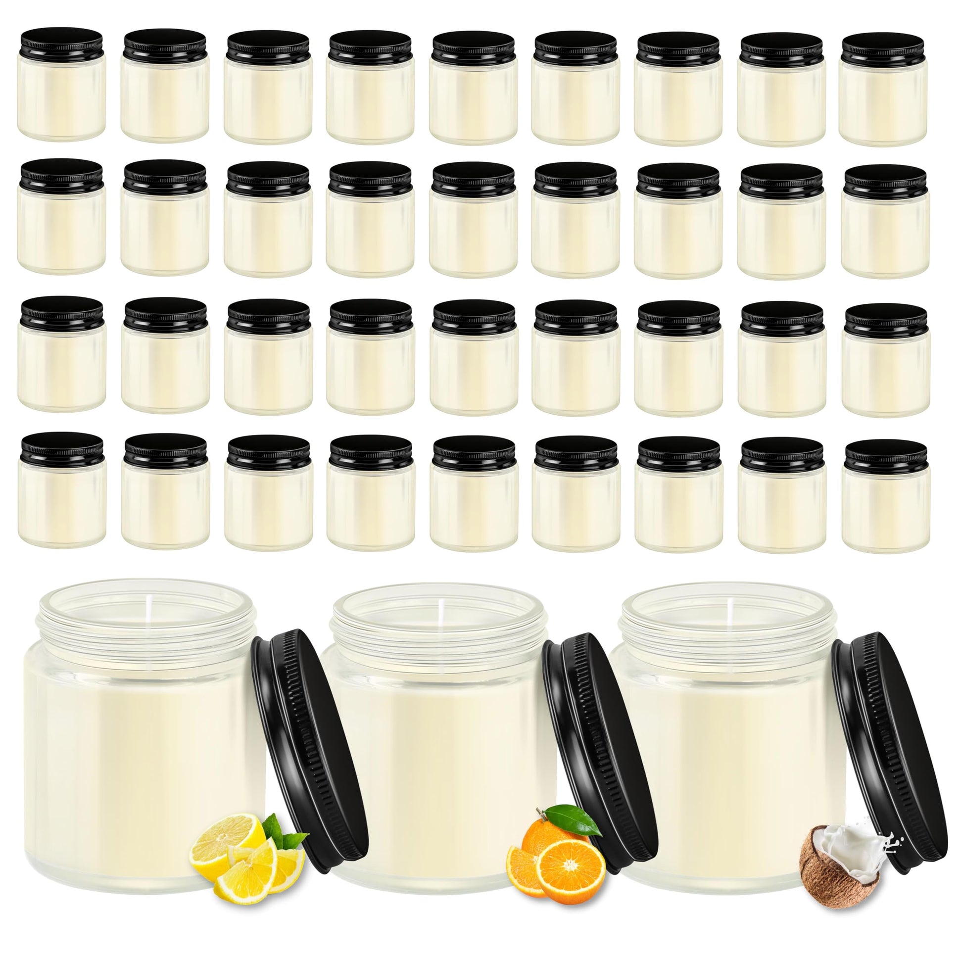 ACITHGL 36 Pcs 4oz Mini Mason Jar Candles Small Scented Candles Bulk