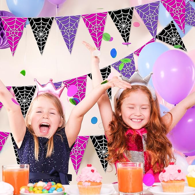 5 Pcs Wednesday Birthday Party Decorations Halloween Spider Web