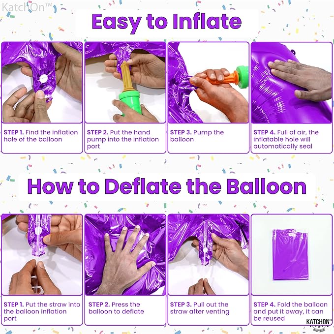 KatchOn, Giant Purple 5 Balloon Number - 40 Inch | Mylar Purple