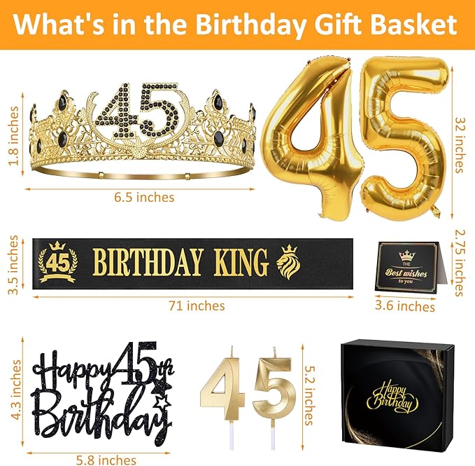 45th Birthday Gifts for Men 45th Birthday Decorations for Men Party