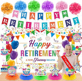 20pcs Retirement Party Decorations for Women Men Colorful Happy