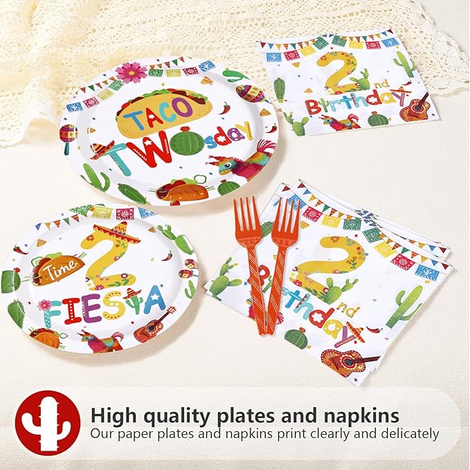 96Pcs Taco Twosday Party Decorations Mexican Fiesta 2nd Birthday