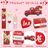 8Pcs Valentine's Day Decoration Wooden Valentines Table Centerpiece