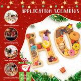Nsoyos 6PCS Bamboo Christmas Decorations Letters Charcuterie Board