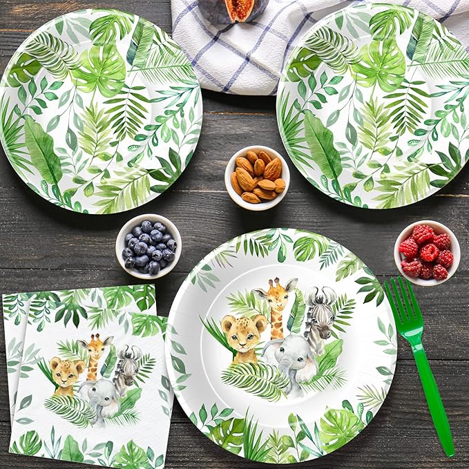 Safari Birthday Decorations Tableware Jungle Theme Party Supplies
