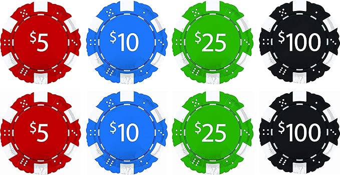 8 18 Inch Casino Night Poker Chips Foil Balloons