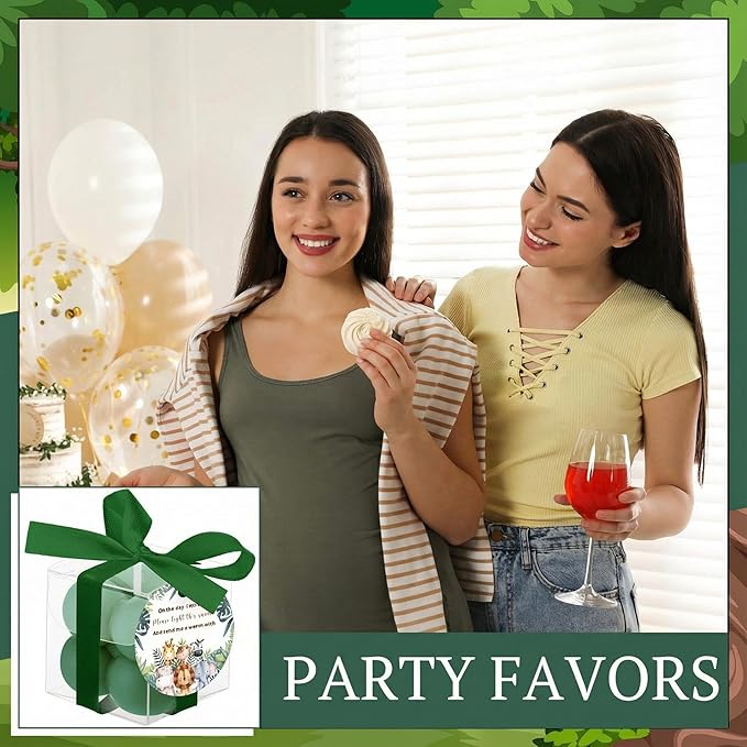 24 Sets Jungle Animal Baby Shower Favors Small Bubble Candle Baby