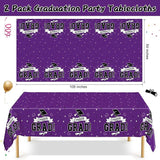 QZYL 2 Pcs Graduation Tablecloth, 108" X 54" Plastic Graduation