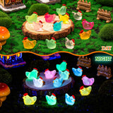 SYWHXY 192PCS Luminous Mini Resin Chickens Miniature Animals, Tiny
