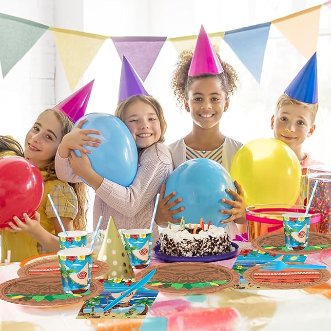 168PCS Ocean Party Supplies for Boys Girls Cartoon Beach Themed