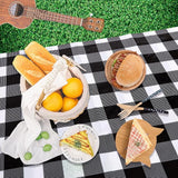 Kesfey 3 Packs Black Gingham Tablecloths 54 x 108 inch Black and