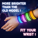 KIRALUMI 8 PCS LED Glow Bracelets, Light Up Wristbands - Halloween