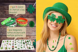 46 Pcs St.Patricks Day Party Accessories Favor Set Shamrock Glasses
