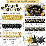 Black and Gold Birthday Decorations for Men Women Black Gold Party
