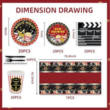 141Pcs Movie Night Birthday Party Decorations for 20 Guests