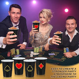 100 Pack Casino Party Cups 16 oz Poker Theme Disposable Plastic Cups