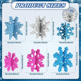 6 Sets Snowflake Christmas Table Decorations 12pcs Blue Fuchsia