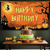 Halloween Happy Birthday Banner XtraLarge 72x44 Inch Spooky