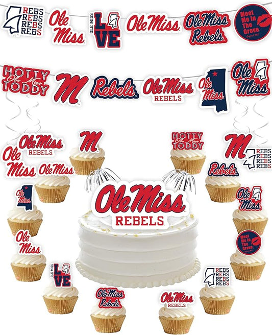 Ole Miss Party Supplies for Football, Birthday Gift, Graduation Party