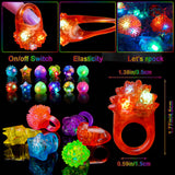OLUPP Party Favors 100 Pcs Light Up Rings, Glow In The Dark Party