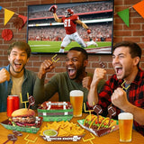 50 Piece Football Party Food Tray Box Kit 30 Oil Resistant Paper