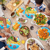 120 Pcs Summer Party Paper Plates Disposable Round Paper Plate