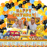 Construction Birthday Party Supplies for 2 Year Old Boy 139 Pcs Dump