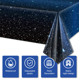8 Pieces Space Tablecloth Starry Night Tablecloth Decorations Plastic