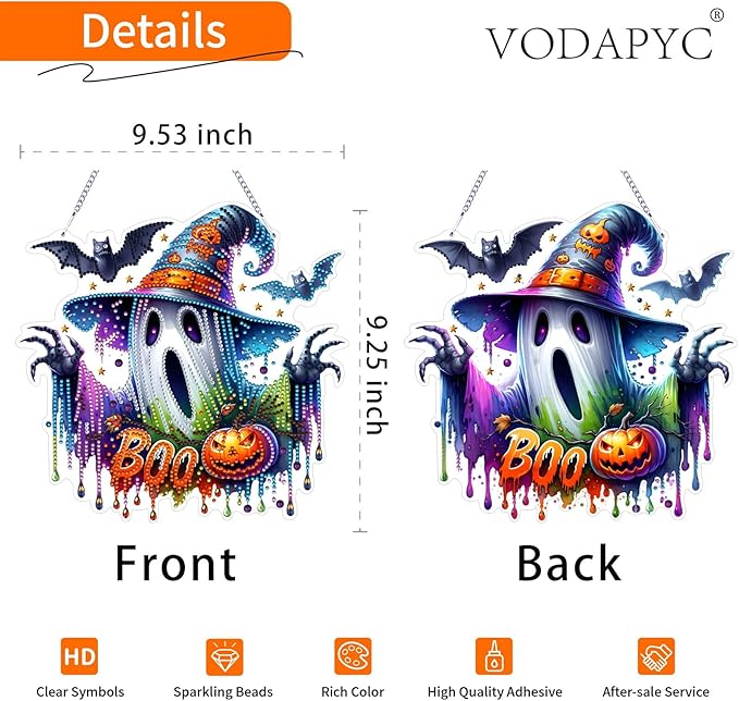 VODAPYC Halloween Diamond Art Hanging Kits for Adults, DIY Double