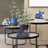 LINGTEER Happy 45th Birthday Blue Acrylic Table Topper Centerpieces