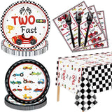 81Pcs Two Fast Race Car 2nd Birthday Party Decorations - Race Car