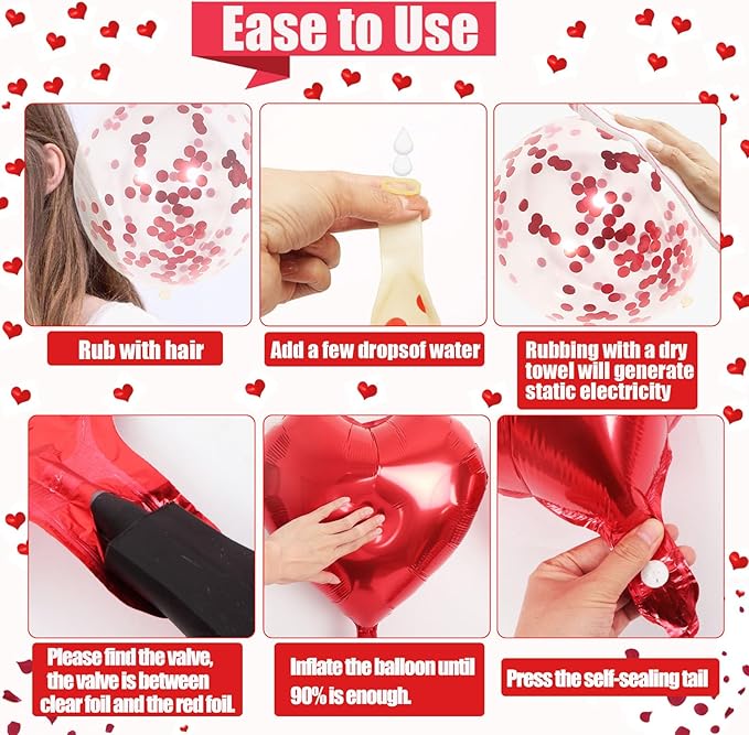 Valentines Day Decorations Set I Love You Balloons and Red