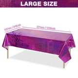 8 Pack Iridescence Plastic Tablecloths Shiny Disposable Laser