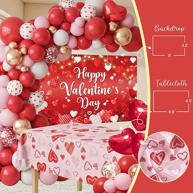 Valentine's Day Party Decorations Red Heart Romantic Love Happy