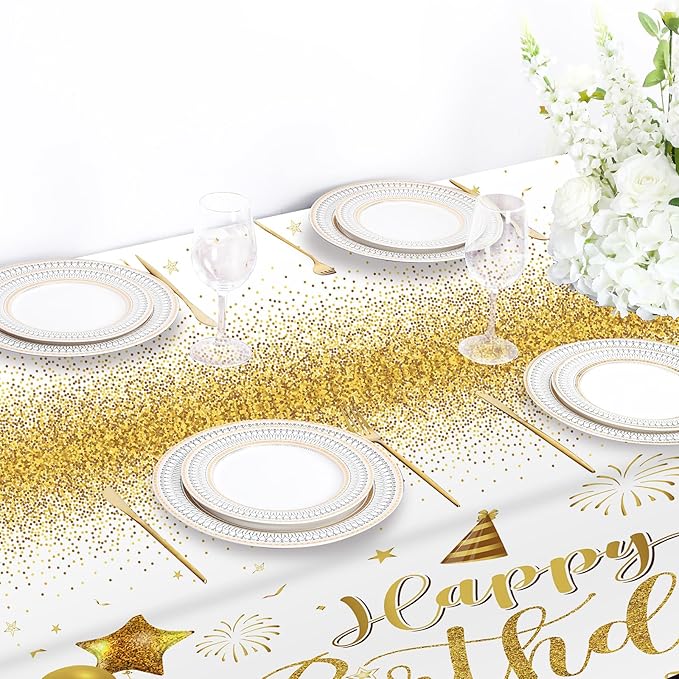 Tudomro 3 Pcs Happy Birthday Tablecloths Happy Birthday Party #4