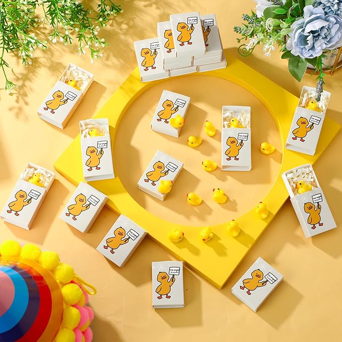 Yookeer 20 Sets Funny Resin Duck Gag Gift Bulk Yellow Resin Finger