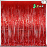 Red Party Streamers Decorations Happy Mothers Day 3 Pack 3.2 x 8.2 ft
