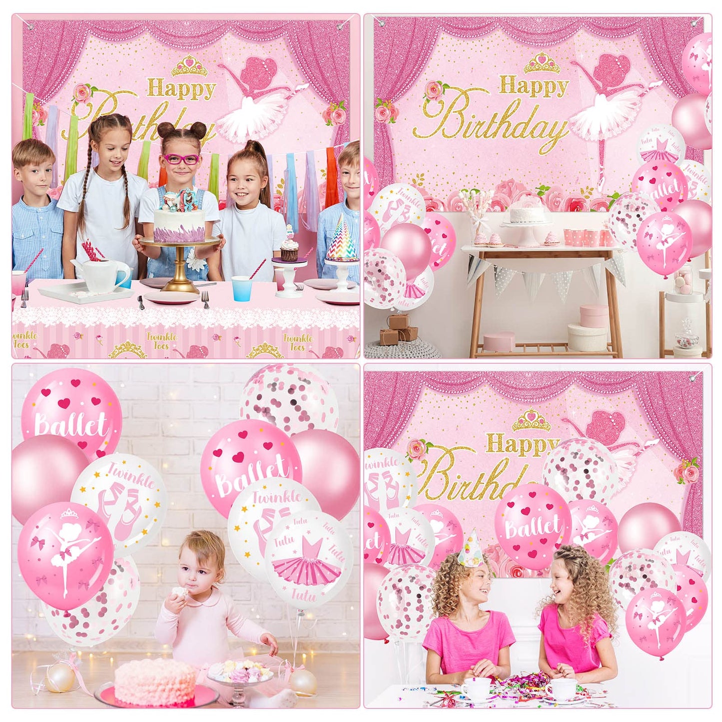 50 Pcs Ballerina Birthday Party Supplies Ballerina Tablecloths Ballet
