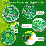 St Patrick's Day Paper Plates and Napkins Tableware Set Serves 60