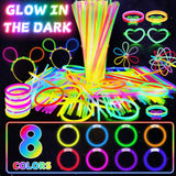 SHQDD 500 Glow Sticks Bulk Party Pack, 8” Neon Glow Sticks, DIY