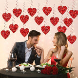 36 Pcs Valentine's Day Hanging Decorations Heart Hanging Swirl