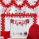 66 FT Valentine's Day Heart Tinsel Garland Decoration Red Heart