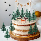 15Pcs Deer Christmas Tree Cake Topper with Tree Deer Figurines