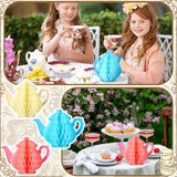 Wettarn 6 Pcs Floral Tea Party Decorations Spring Teapot Honeycomb
