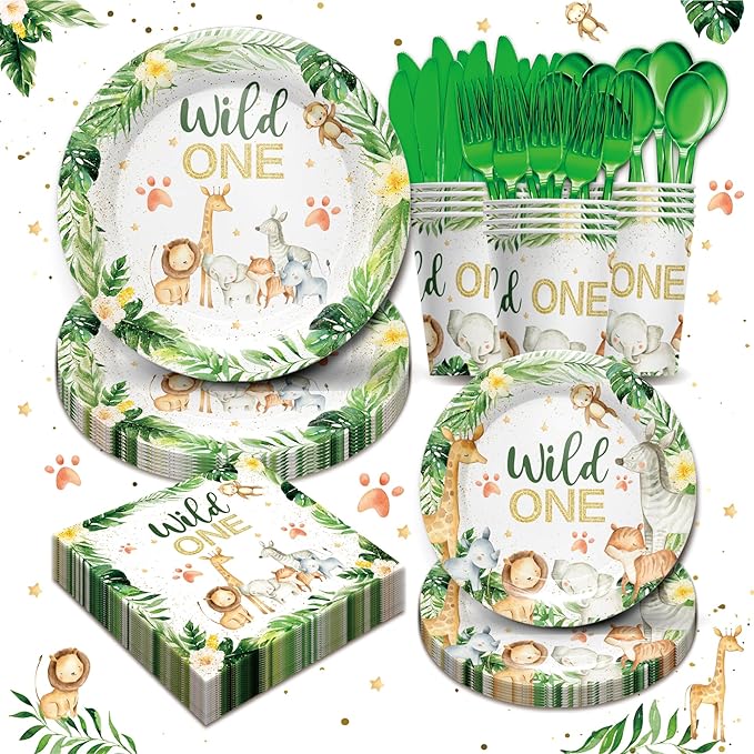 Wild One Birthday Party Supplies Tableware Set Safari Birthday